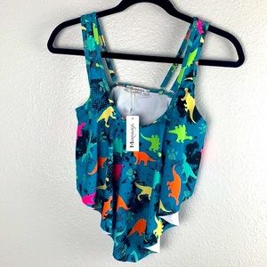 NWT Marinavida Dinosaur Flounce Swim Bikini Top